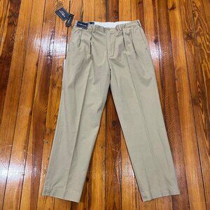 Polo Ralph Lauren Andrew Chino Pleated Pant Khaki Men's Size 36x32 NWT